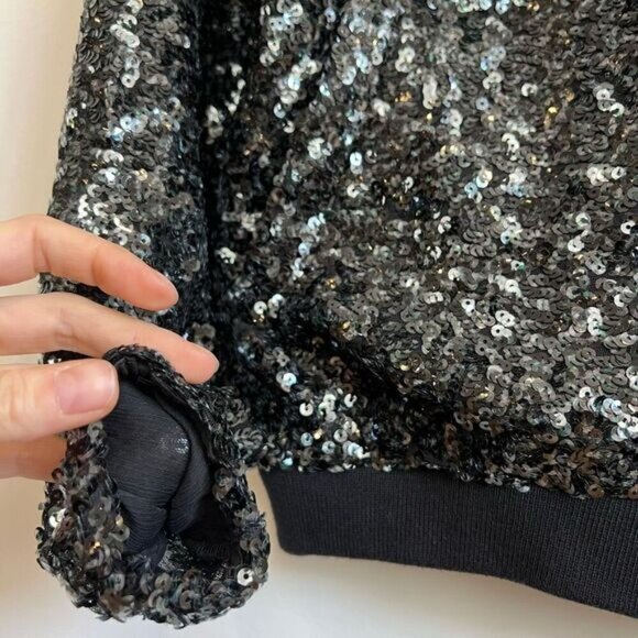 Gestuz Women’s XS Black Sequin Full Zip Party Jacket Coat Brand New NWT Holiday - Picture 12 of 16